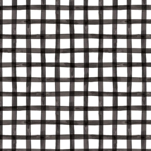 Black and White Watercolor Plaid 12 inch