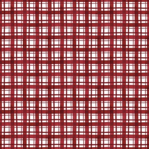 Red Watercolor Christmas Plaid 6 inch