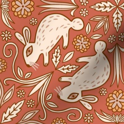 Rabbit Meadow (15") - terracotta