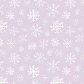 Winter Snowflakes on Light Purple  12 inch