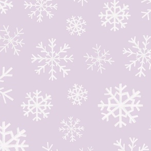 Winter Snowflakes on Light Purple  24 inch