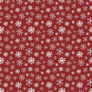 Winter Snowflakes on Christmas Red  6 inch