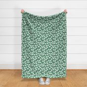 Emily / medium scale / bold green minimal floral allover pattern with abstract tulips