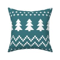 Blue Christmas Tree Fair Isle Sweater 24 inch