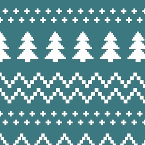Blue Christmas Tree Fair Isle Sweater 24 inch