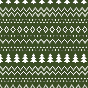 Green Christmas Fair Isle Sweater 12 inch