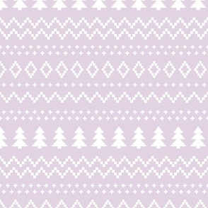 Light Purple Christmas Tree Fair Isle Sweater 12 inch