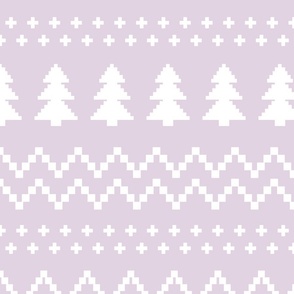 Light Purple Christmas Tree Fair Isle Sweater 24 inch