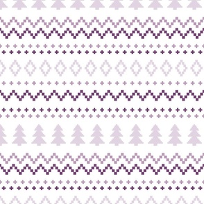 Purple Christmas Tree Fair Isle Sweater 12 inch