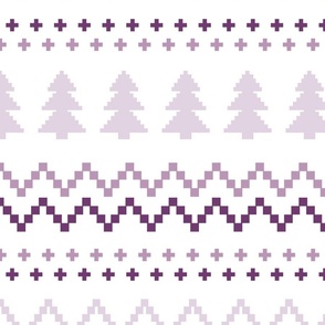 Purple Christmas Tree Fair Isle Sweater 24 inch