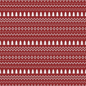 Red Christmas Fair Isle Sweater 6 inch