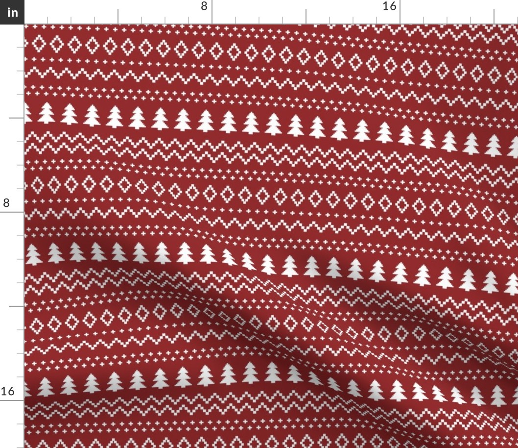 Red Christmas Fair Isle Sweater 6 inch