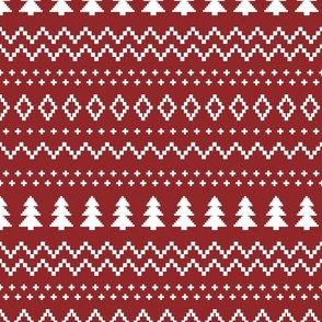 Red Christmas Fair Isle Sweater 12 inch