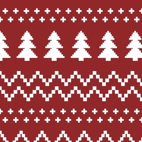 Red Christmas Fair Isle Sweater 24 inch