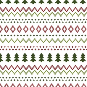 Red and Green Christmas Fair Isle Sweater 12 inch