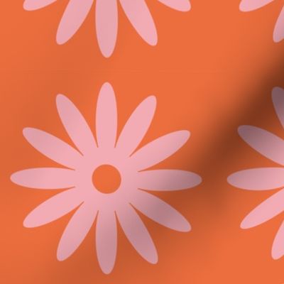 Daisy Print in Pink and Orange