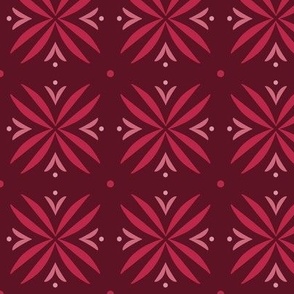 Magenta abstract flower tile