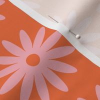 Small Daisy Print in Pink and Orange