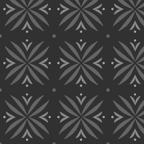Abstract flower tile Greys