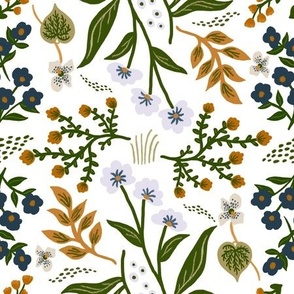 Garden Floral Border Rich Colors / Floral Stripe Border Wallpaper / Rich Floral Wallpaper