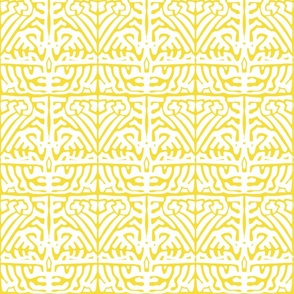 Tribal 4 white on yellow (approx) 6x6