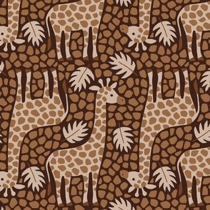 Giraffe Safari earth tones dark