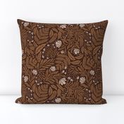 Earthy Botanical Floral - brown earth tones - medium