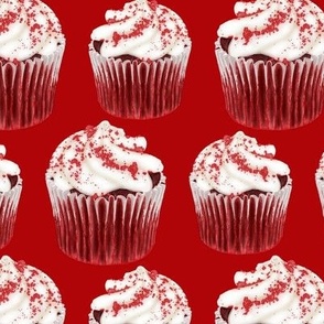 red velvet cupcakes - red