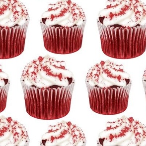 red velvet cupcakes - white
