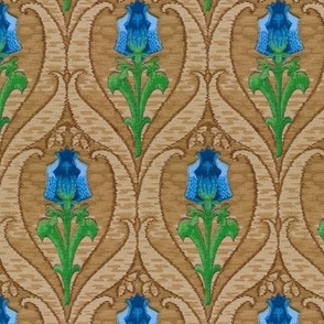 1906 Vintage Art Nouveau Blue Tulips - Original Colors