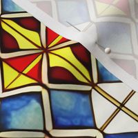 Blue Red and Yellow Stained Glass