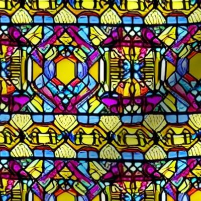 Colorful Abstract Geometric Stained Glass