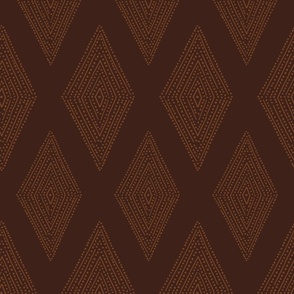 boho geometric lozenges - earth tone - dark oak and saddle - boho wallpaper and fabric