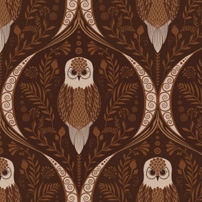 Earth tone owl art deco