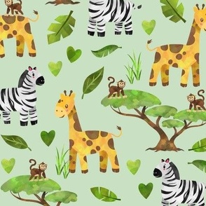 Zebras And Giraffes Small