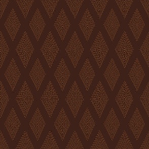 small boho geometric lozenges - earth tone - dark oak and saddle - boho wallpaper and fabric
