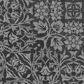 William Morris Tribute Flourish Pattern In Greyscales