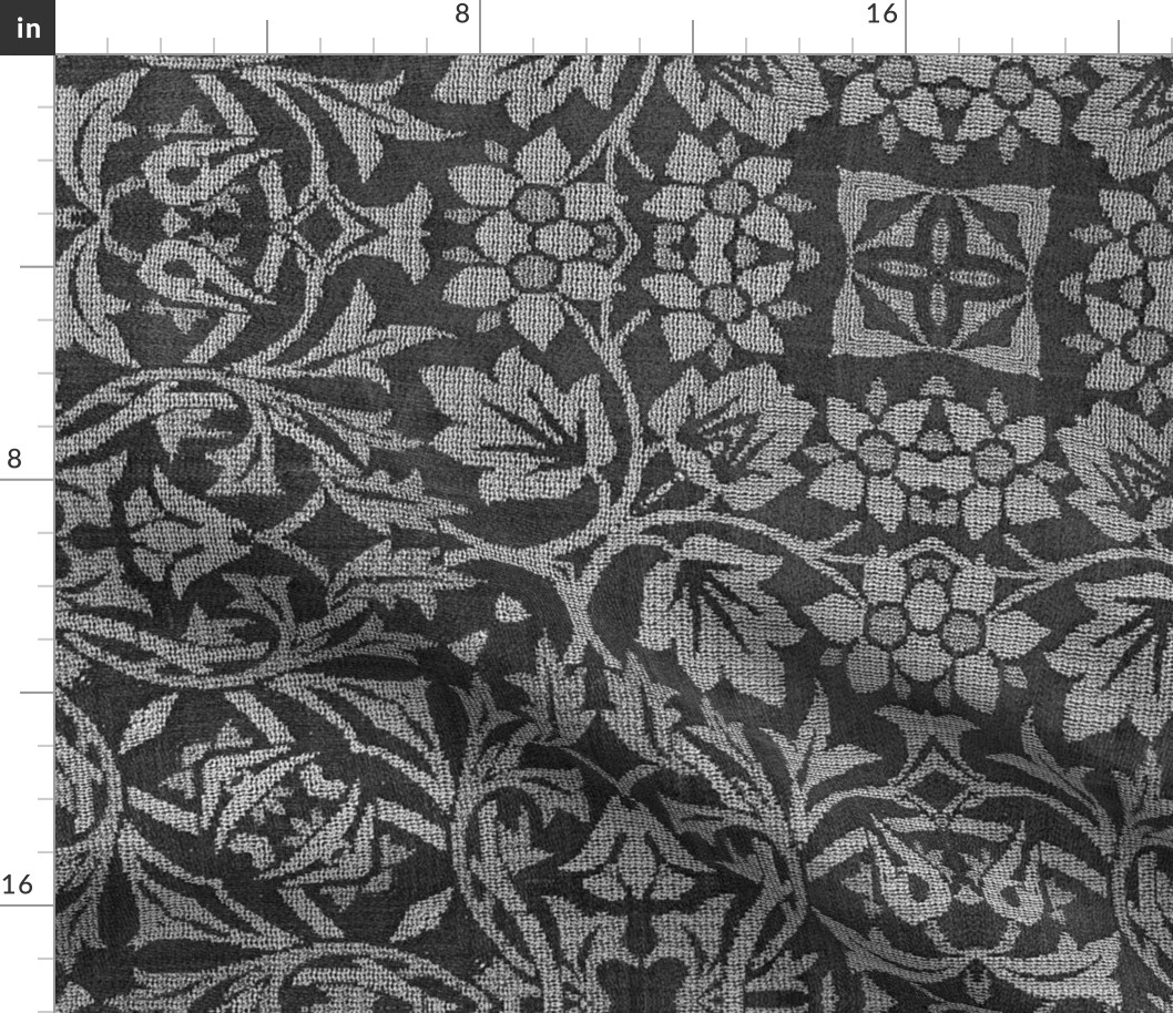 William Morris Tribute Flourish Pattern In Greyscales