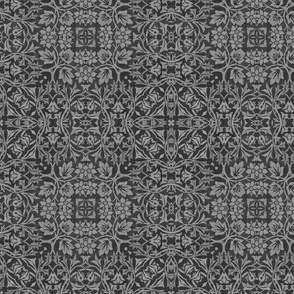 William Morris Tribute Flourish Pattern In Greyscales Smaller Scale