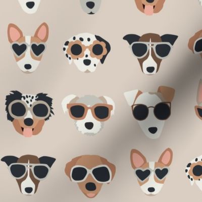 Puppy Dogs in Sunglasses Neutral - 2 inches