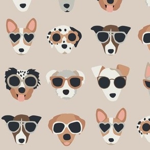 Puppy Dogs in Sunglasses Neutral - 2 inches