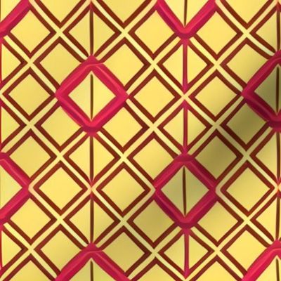 Yellow and Rose Minimalist Africa Wax Print