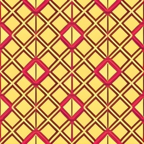 Yellow and Rose Minimalist Africa Wax Print