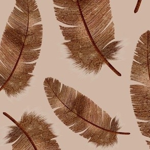 Feathers in earth tones