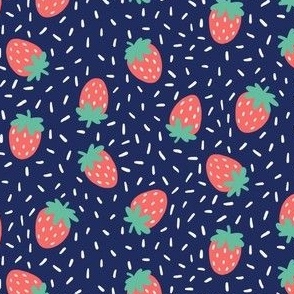 Strawberries and Sprinkles - Navy