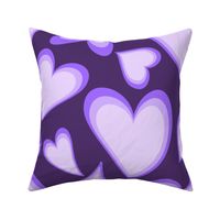 Tri-tone Hearts, Purple on Dark Purple, large