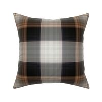 Neutral Black and Brown Plaid - Extra Large Scale for Wallpaper and Home Decor