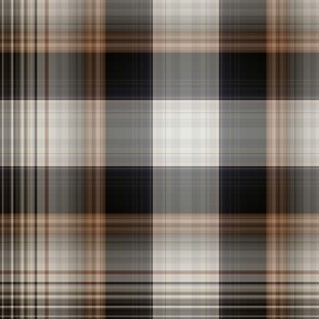 Neutral Black and Brown Plaid - Extra Large Scale for Wallpaper and Home Decor