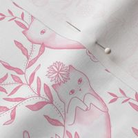 Pink toile cats 