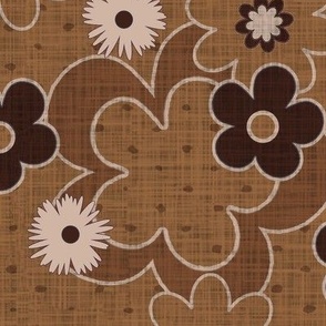 Earthy Blooms - Caramel Linen
